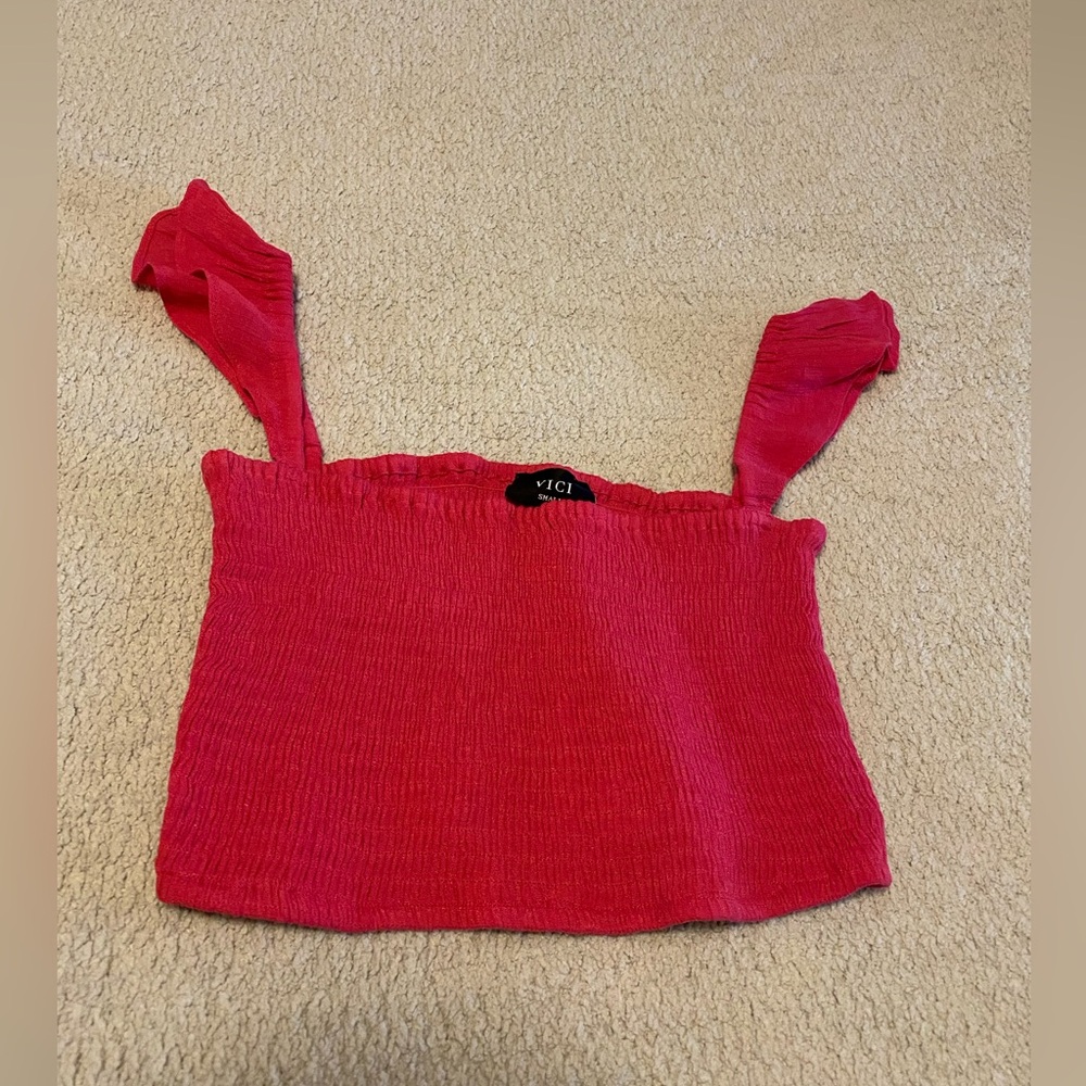 Vici Magenta Purple Smocked Tank Top